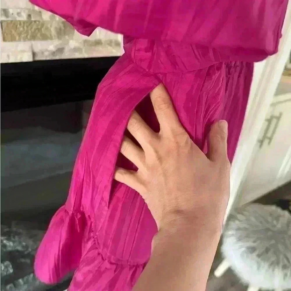 NWT Jonathan Simkhai Bougainvillea Pink Merilyn Taffeta Mini  Dress Size 8 - Picture 5 of 8